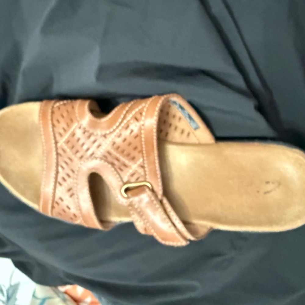 Clarks Brown Slide Sandals